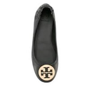 Tory Burch Black Reva Logo Ballet Flat Size 36